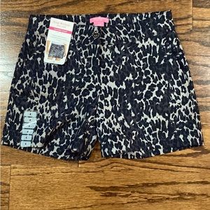 Distressed leopard shorts size 4 Isaac Mizrahi shorts